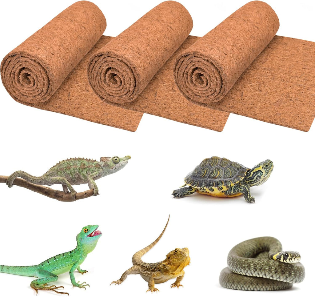 ZeeDix 10 Pcs Reptile Carpet, 12X12 inch Natural Coconut Fiber Liner Mat Flooring Accessories for Reptile Tank - Bearded Dragon Tortoise Lizard Turtle Snake Leopard Gecko Substrate Bedding - Image 11