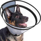Didopet clear protective pet cone variant showing complete adjustable assembly