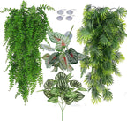 Reptile Plants for Bearded Dragon Tank Accessories, Terrarium Plant Artificial Decor for Snake Cage, Fake Plant for Leopard Gecko Habitat, Lizard Chameleon Ball Pythons (Group BN) - Image 9