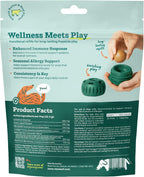 WOOF allergy support dog treats large size seven count package for canine immune health.