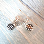 DogTrust dog collar charms displaying black obsidian chakra stone inside secure silver wire keychain cage