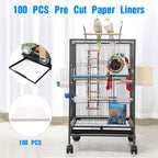 Stack of 100 white non-woven absorbent bird cage paper liners