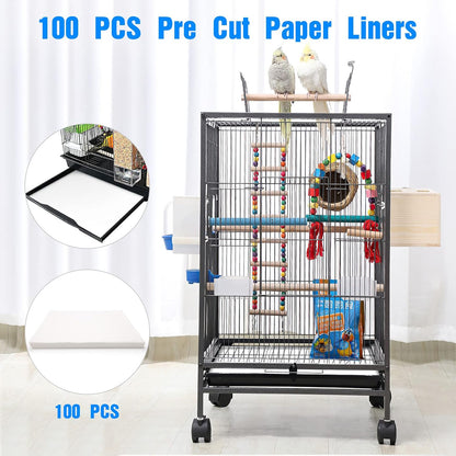 Stack of 100 precut non-woven bird cage paper sheets