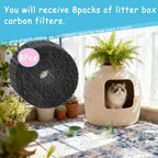 Losuin cat friendly activated carbon filters pack of eight for home freshness