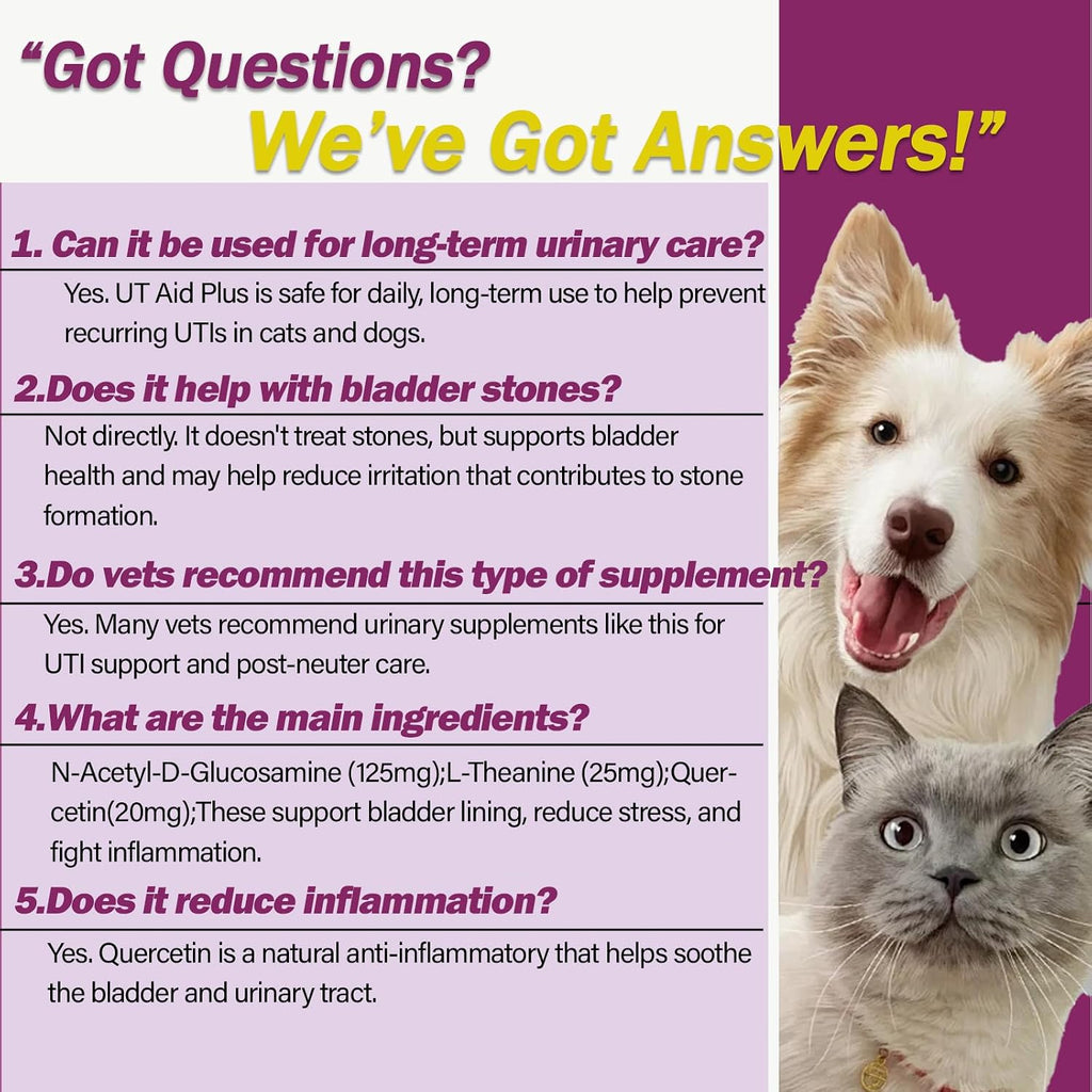 Natural UTI Treatment for Cats & Dogs - Antibiotic-Free Urinary Tract Infection Support Supplement - Bladder & Kidney Health - Incontinence Prevention - 30 Capsules - Image 6