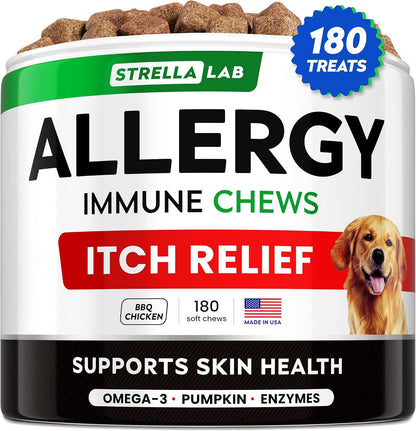 StrellaLab Fish Oil Omega 3 Treats for Dogs (180 Treats) - Allergy & Itch Relief - Skin & Coat Supplement - Joint Health - Wild Alaskan Salmon Oil - Shedding, Itchy Skin Relief - Omega 3 6 9 - EPA&DHA - Image 12