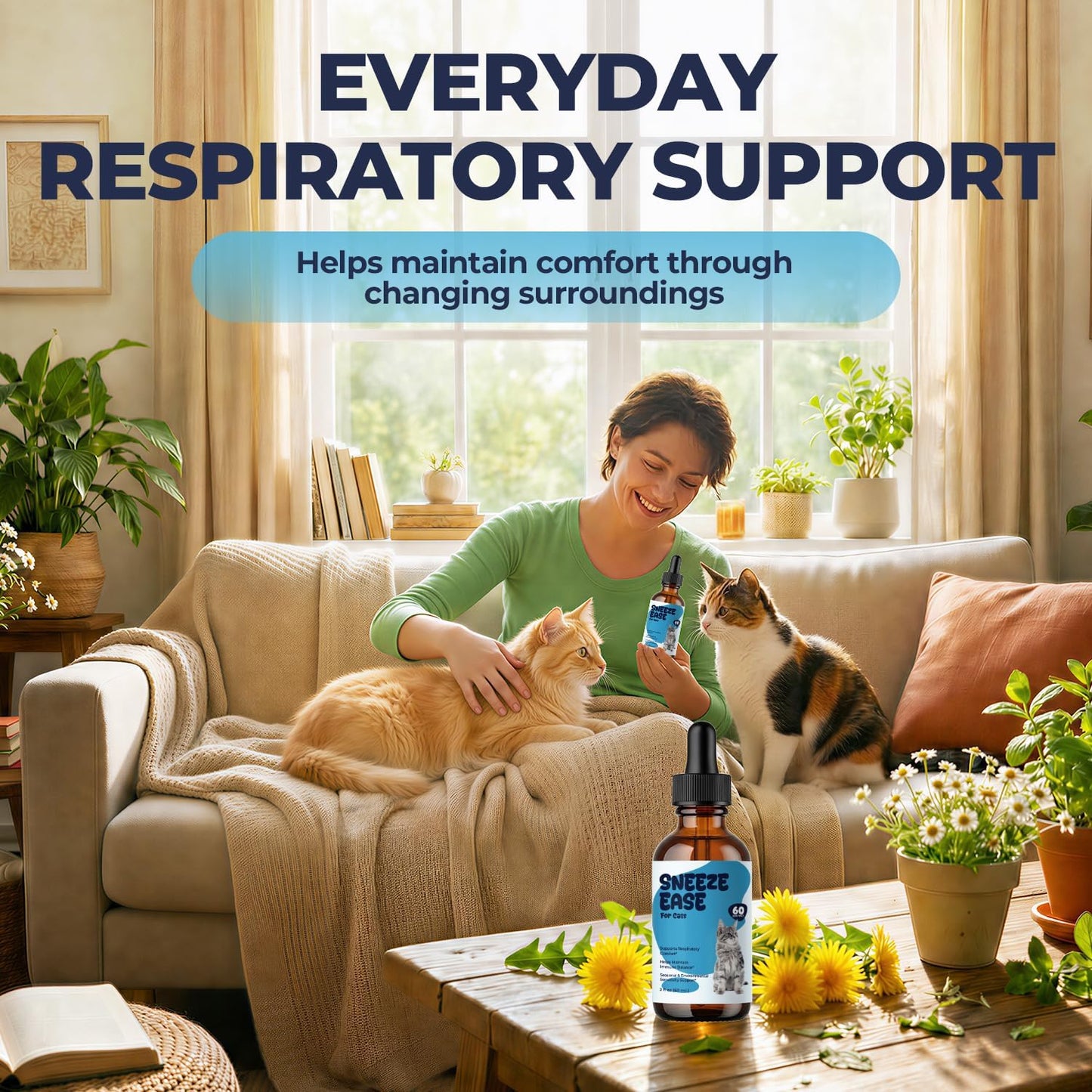 Pet Wellbeing Nettle and Eyebright blend liquid drops for feline immunity