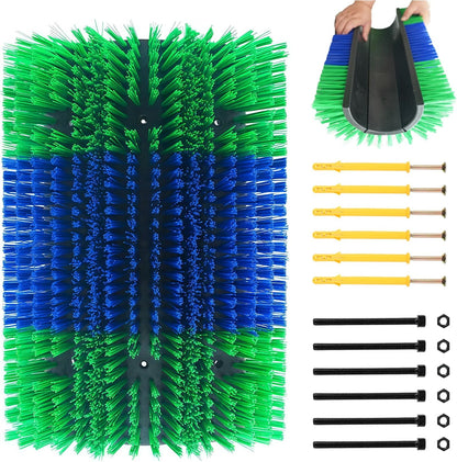 Extra Large Size Livestock Scratching Brush, Upgraded Horse/Goat/Cow/Cattle Scratcher Brush for Grooming, Itch Relief Horse Scratcher Brushes Kit with Two Sets of Mounting Screws(1-Pack,Black) - Image 11