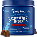 Premium pet supplement container for Zesty Paws Senior Advanced Cardio Bites