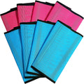 NizHome horse fly boots set front view of pink and blue mesh leggings.