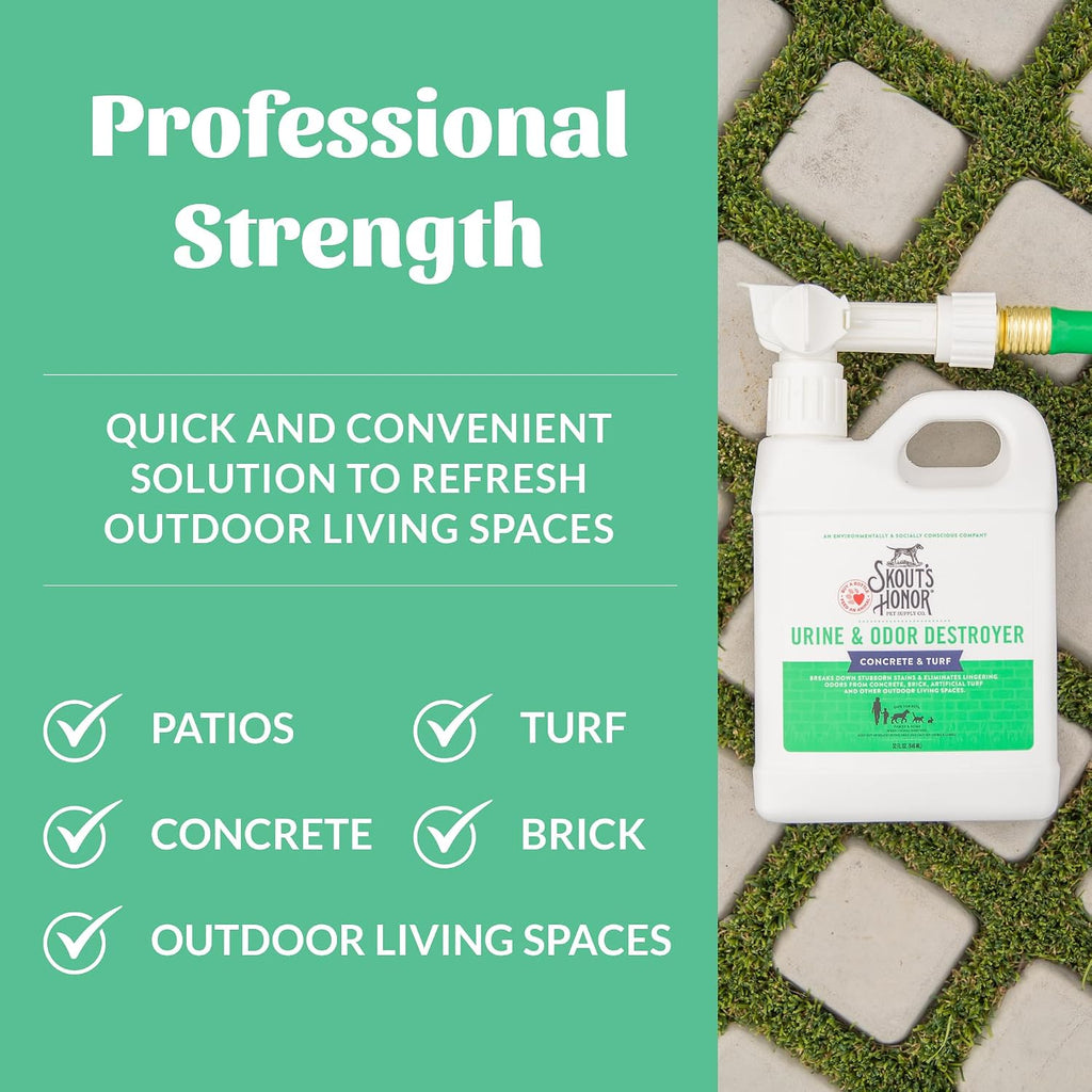 Skout's Honor plant powered formula concrete and turf liquid application.