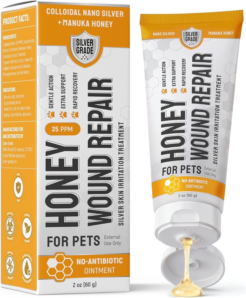 Silver Grade pet wound care gel bottle front view