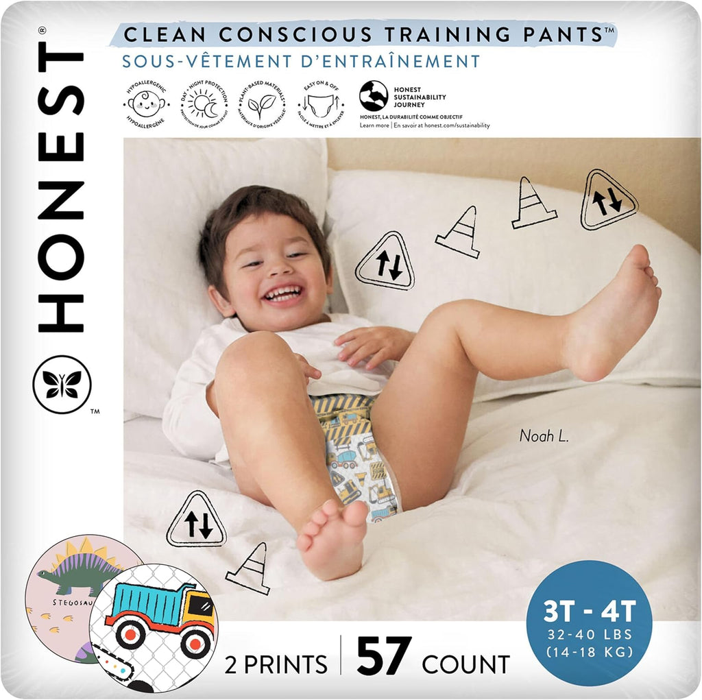 The Honest Company Clean Conscious Training Pants front view pack of fifty seven count