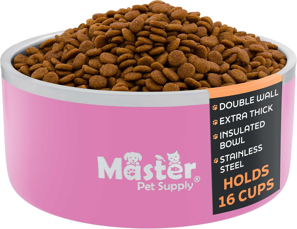 Master Pet Supply Stainless Steel Dog Bowls - 25 oz, Heavy Duty - Black Velvet, Double Wall Extra-Thick Insulated, Non-Slip Pet Water Bowl for Dogs, Cats & Pets, Anti Rust Metal, Dish Washer Safe - Image 12