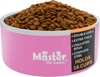 Master Pet Supply Stainless Steel Dog Bowls - 25 oz, Heavy Duty - Black Velvet, Double Wall Extra-Thick Insulated, Non-Slip Pet Water Bowl for Dogs, Cats & Pets, Anti Rust Metal, Dish Washer Safe - Image 12