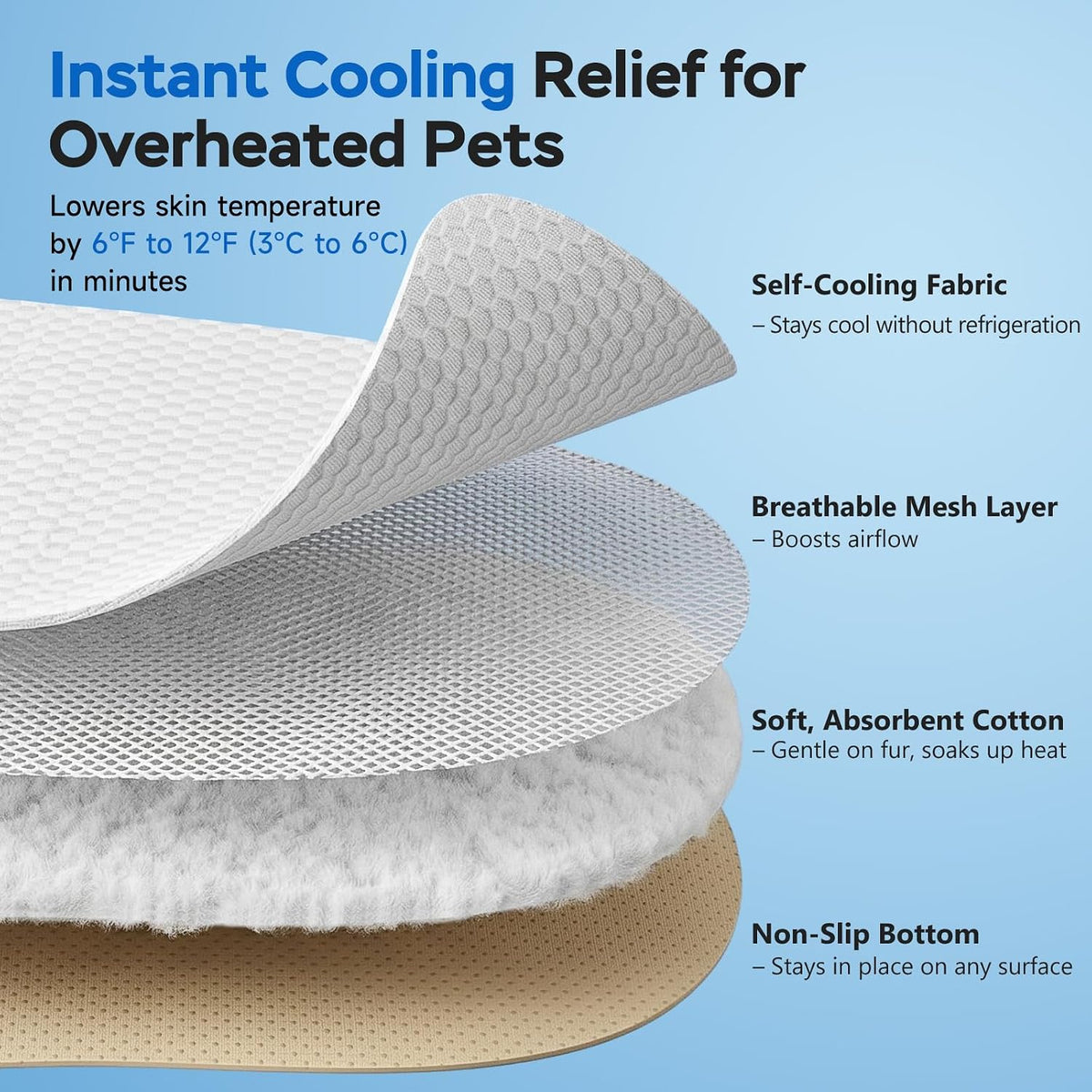 Cat resting on Pawfun breathable summer cooling pad