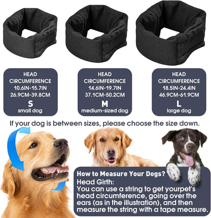 Pacify noise reduction ear wraps for large dogs in black