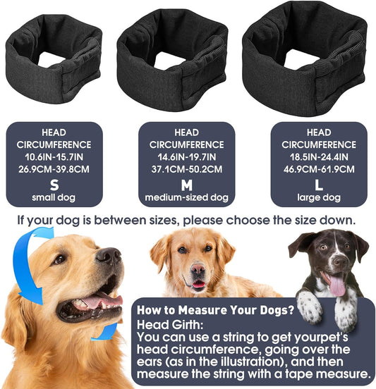 Pacify noise reduction ear wraps for large dogs in black