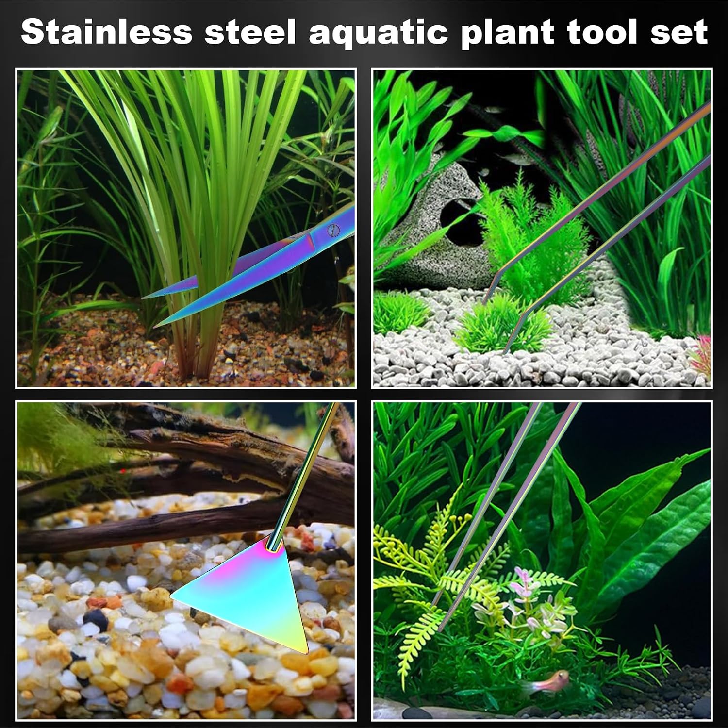 Vibrant rainbow finish of the Funnytek extra long aquarium starter kit under fish tank lighting