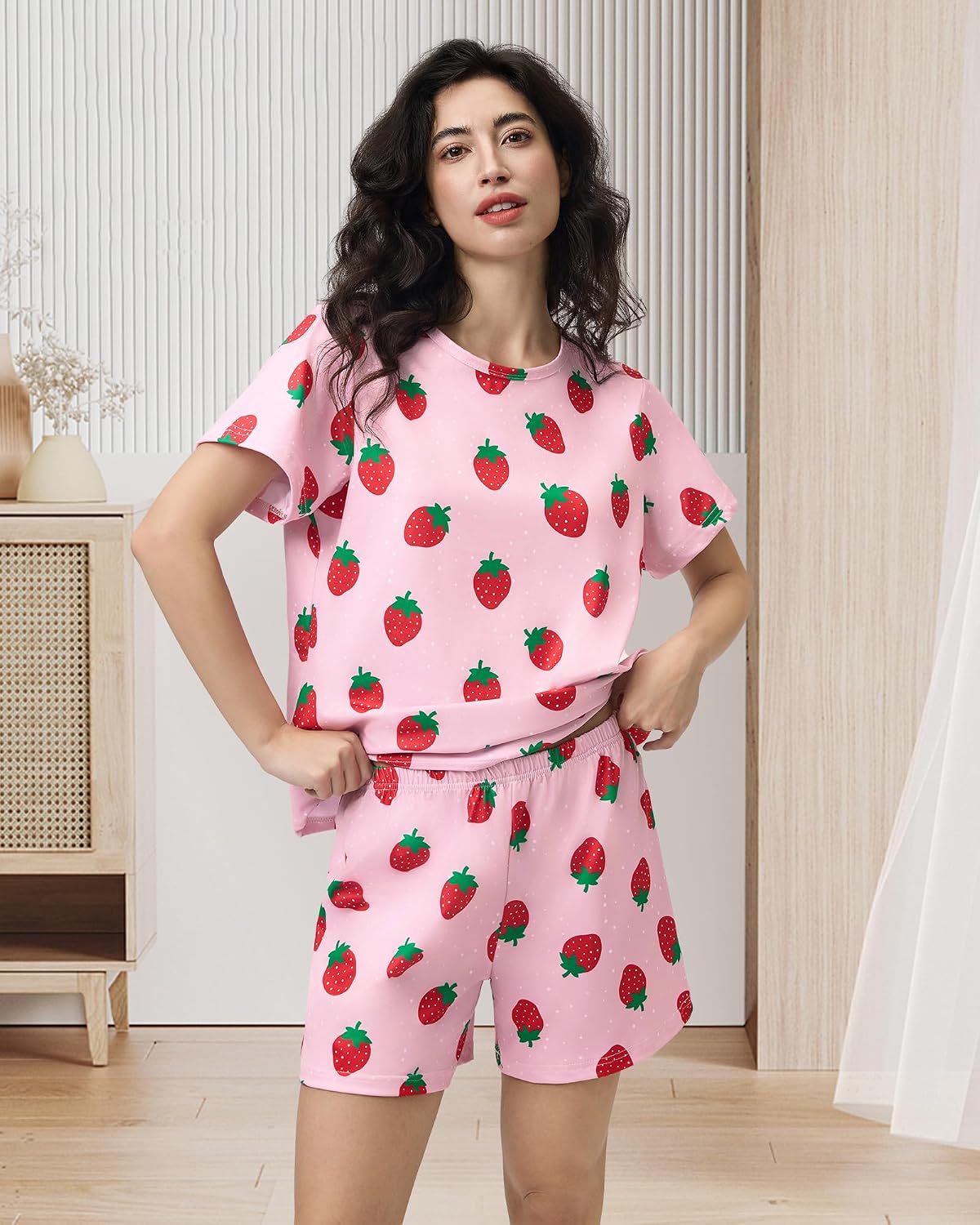 XPUDAC matching dog owner clothes strawberry sleepwear for women