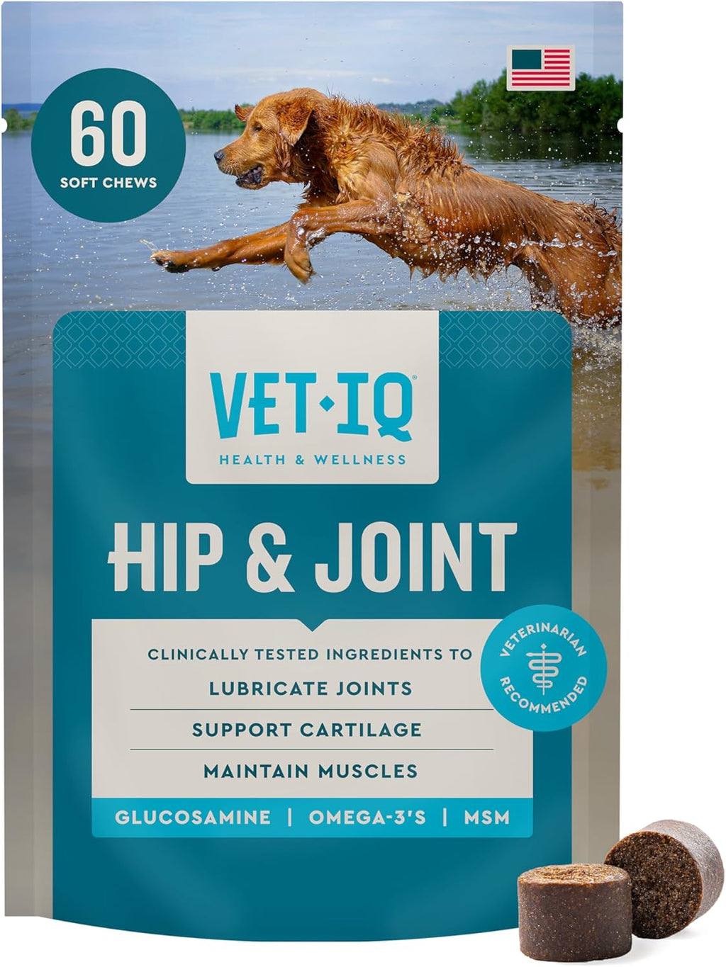 VetIQ Glucosamine Hip & Joint Supplement for Dogs, 180 Soft Chews, Joint Support Supplement with MSM and Krill, Dog Health Supplies Large & Small Breed, Chicken Flavored Chewables - Image 9