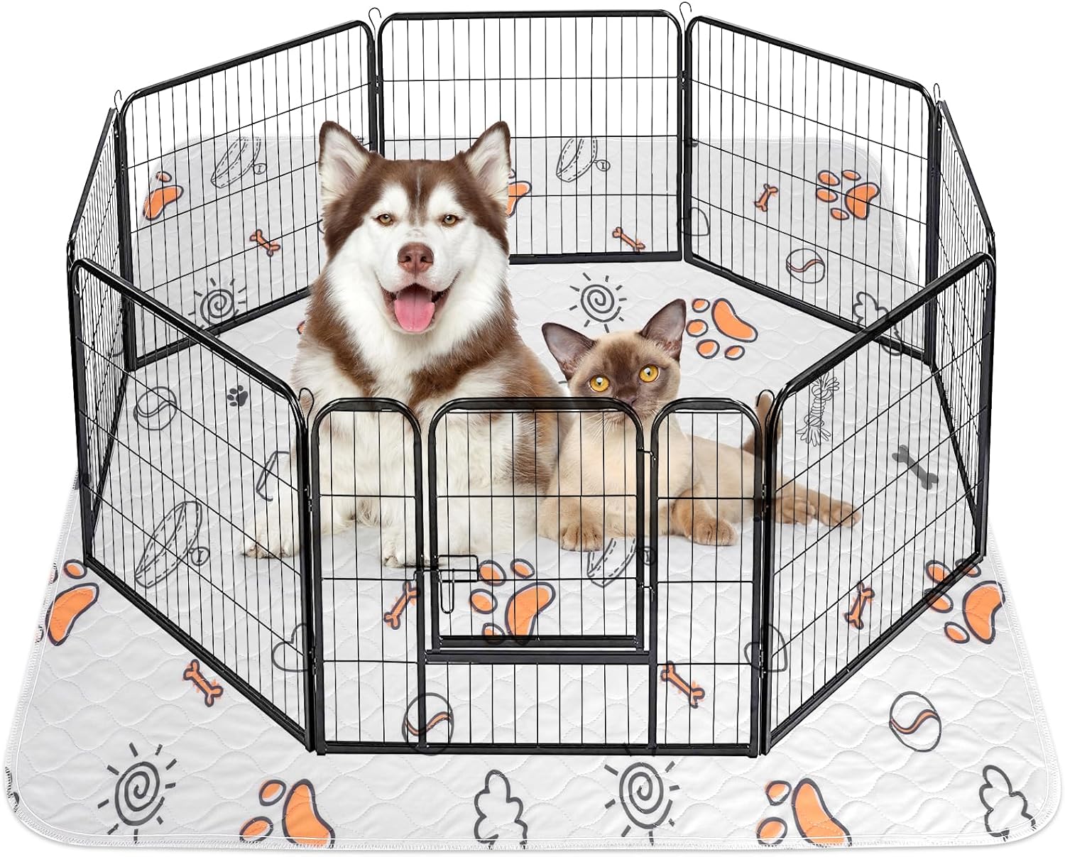 Furtime puppy training mat placed on a wooden floor