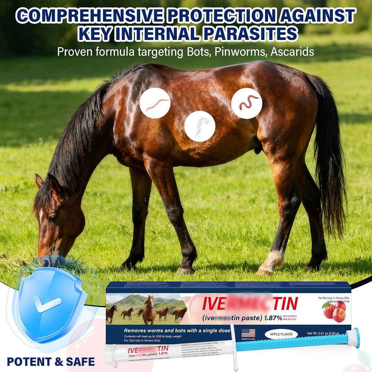 Qzqab horse dewormer syringe packaging details