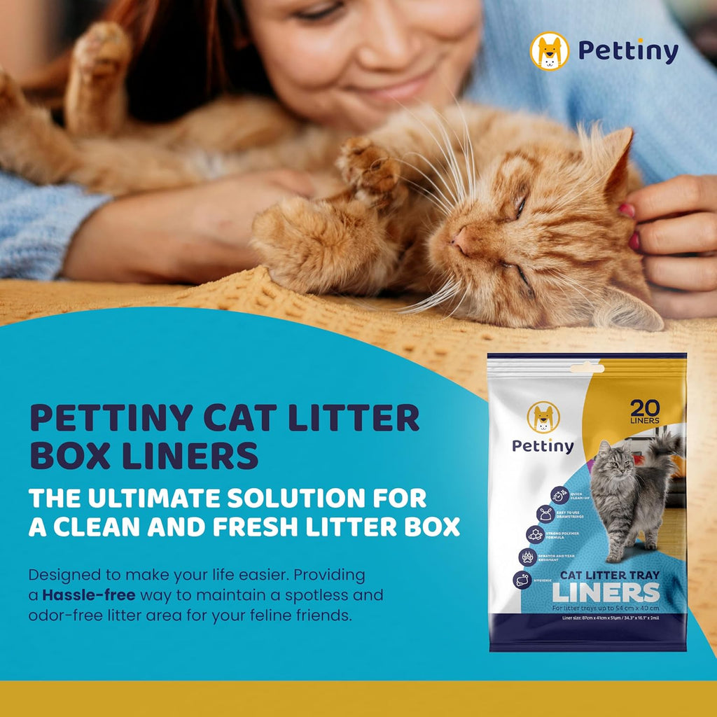 Pettiny cat litter tray bags laid flat showing length