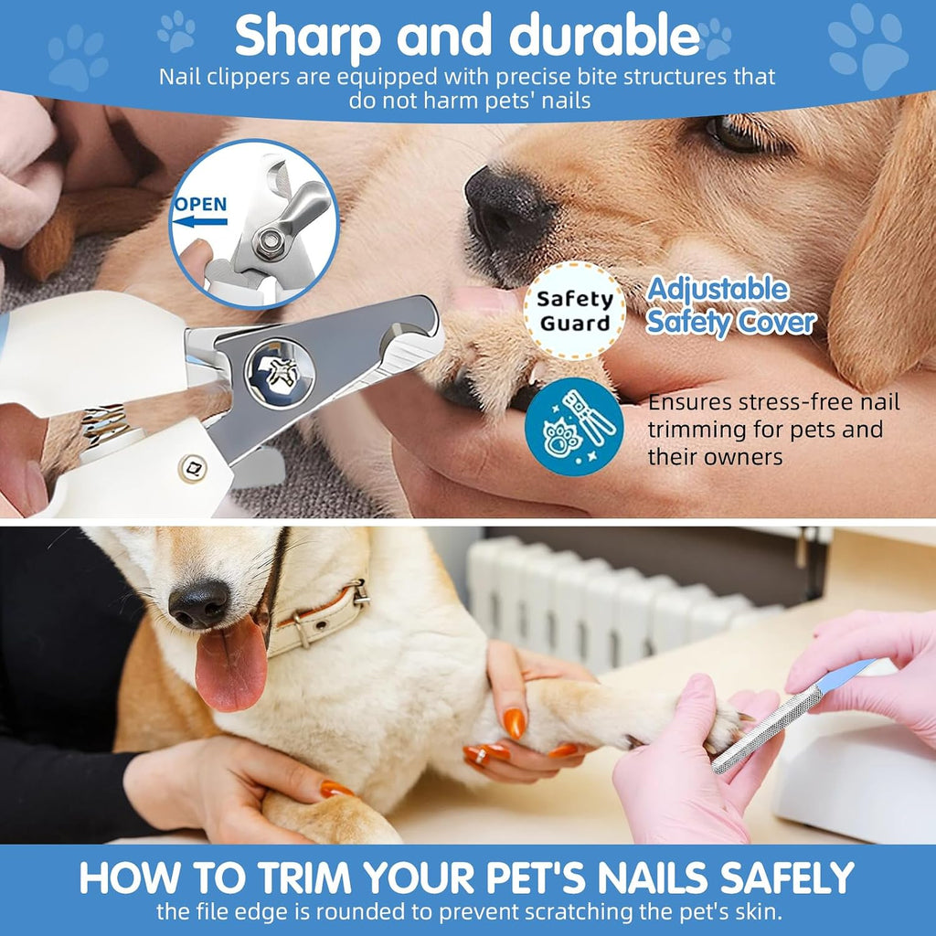 Fine tooth flea comb and round tip massage brush laid flat to show teeth profile.