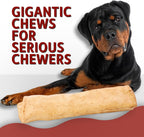 Canine Chews ten inch extra thick beefhide rolls close up