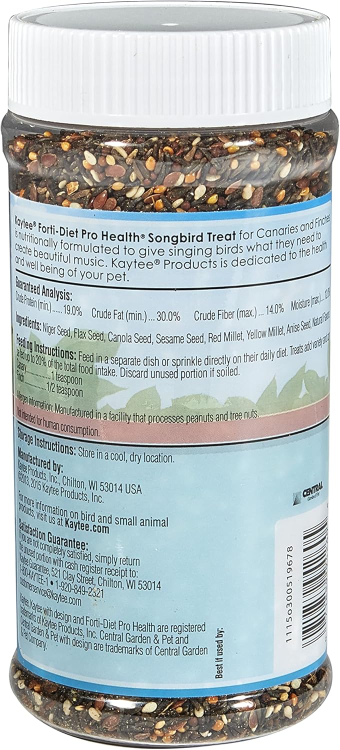 Seed blend texture in Kaytee Songbird Treat jar