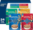 Blue Buffalo Delectables Variety Pack Natural Grain Free Wet Dog Food Topper (Tasty Chicken & Hearty Beef) Tender Cuts in Gravy with Natural Ingredients, Vitamins & Minerals, 3-oz. Each (12 Pouches) - Image 11