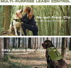 Side profile of RunFido heavy duty dog harness displaying the modular Molle system webbing.