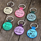 Waterproof and tear resistant personalized silicone name tags for puppy collars.