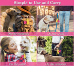 Large pink floral scented pet waste bags demonstration