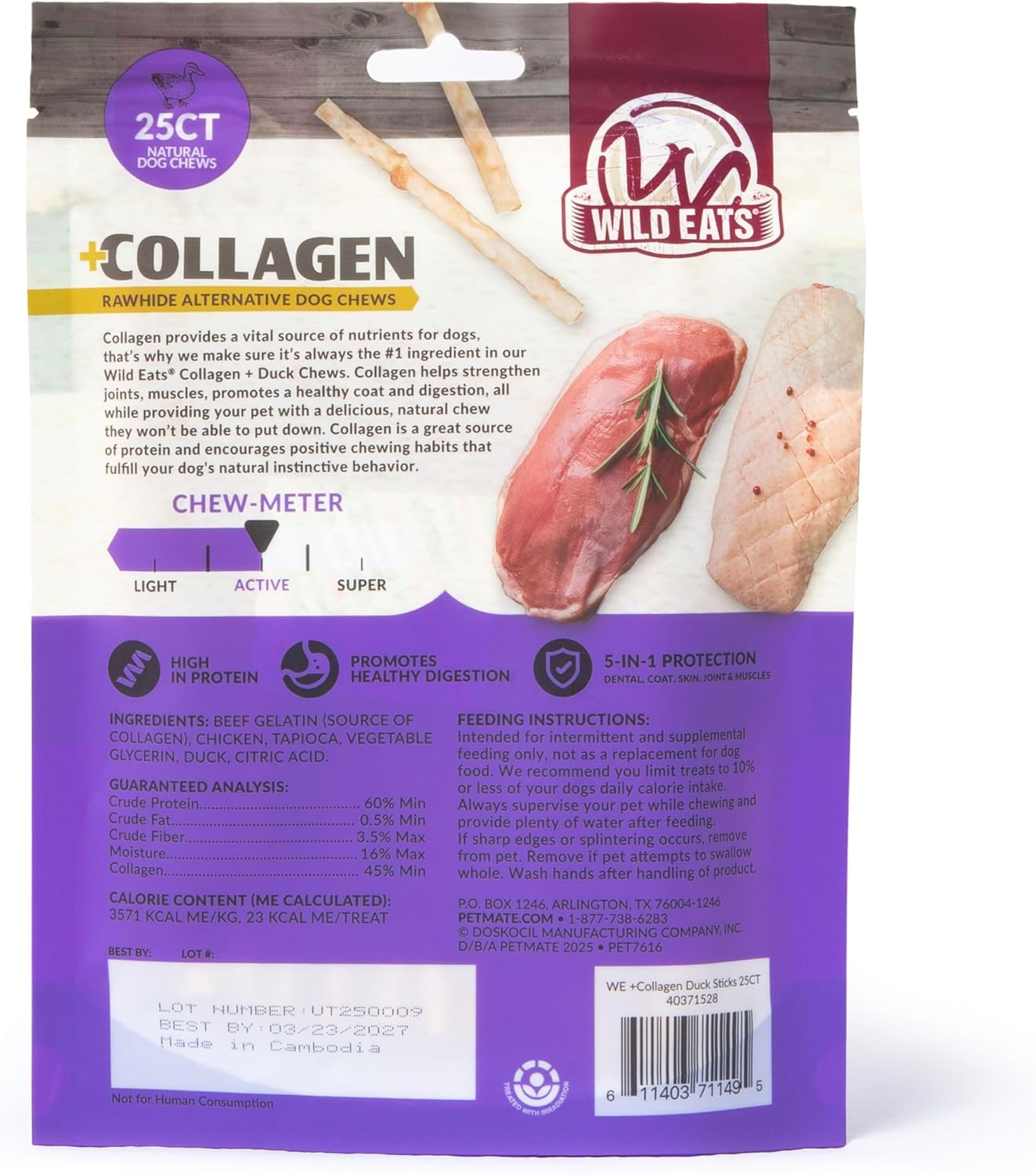 Wild Eats Real Duck Collagen Bully Sticks for Dogs (25 Pack,5 Inch) Long Lasting Dog Chews No Hide Dog Treat Bully Stick Alternative, Rawhide Free, Grain Free, High Protein - Image 9