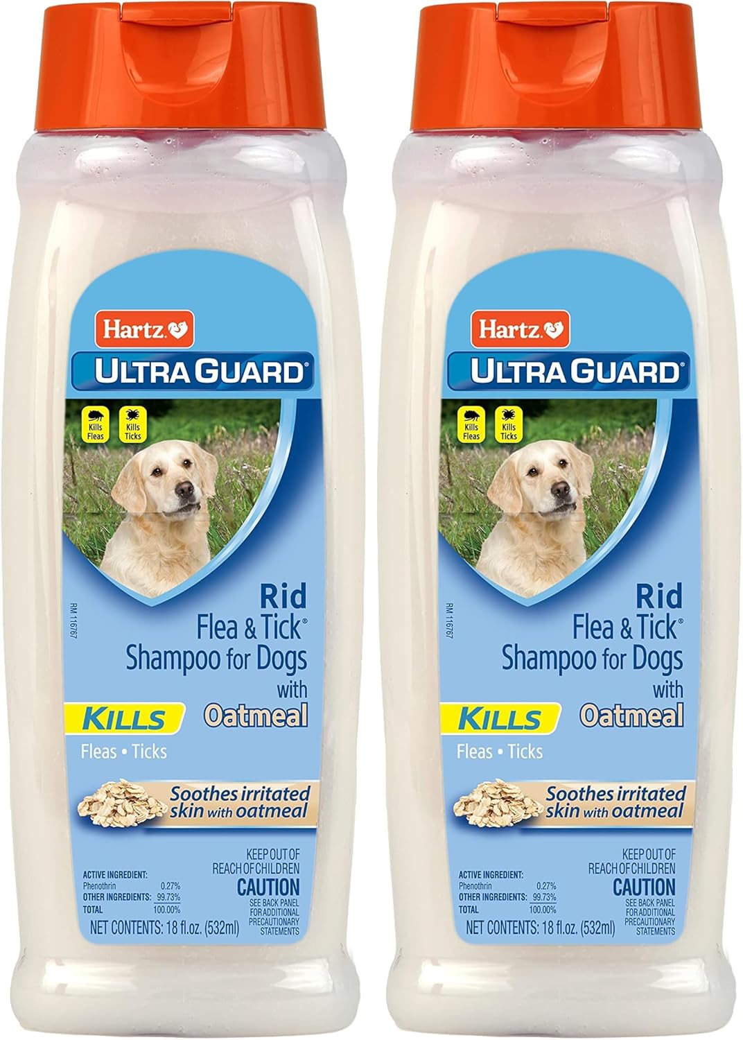 Hartz UltraGuard pet shampoo product packaging details