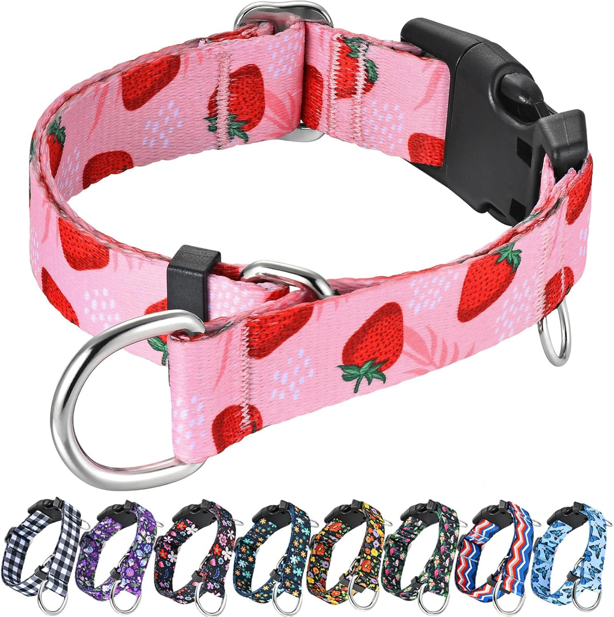 Martingale Collar for Dogs with Buckle Floral No Pull Training Dog Collars (Purple Floral, Medium) - Image 9