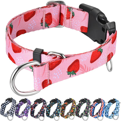 Martingale Collar for Dogs with Buckle Floral No Pull Training Dog Collars (Purple Floral, Medium) - Image 9