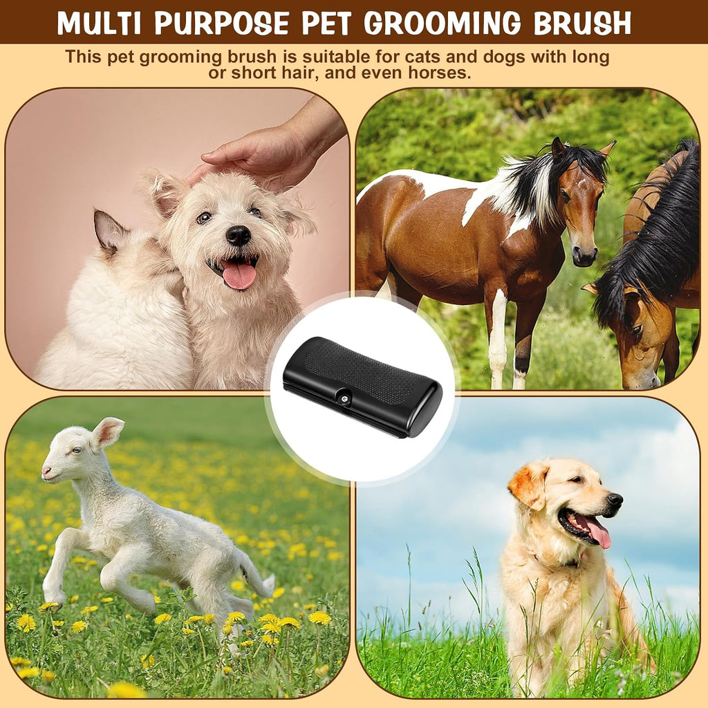 Side profile view of Nimbiepets pet grooming brush tool