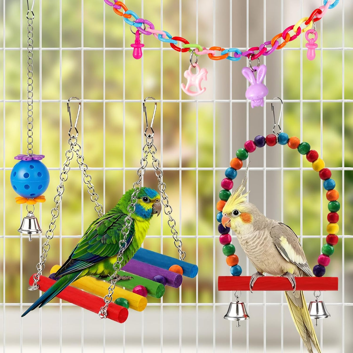Kyouki complete 11 piece bird toy kit packaged for display