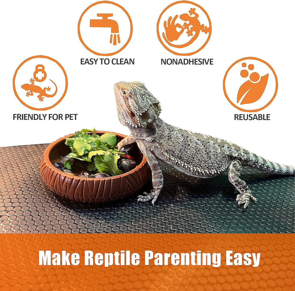 Furatune reptile tank accessories mat being cut to size with scissors