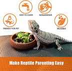 Furatune reptile tank accessories mat being cut to size with scissors