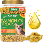 Just Try Cat Treats for Indoor Cats Hairball Control Natural Salmon Healthy Cat Grass Treats Kitten Snacks Training Biscuits Catnip for Cats Dental Care 13.4 OZ - Image 12