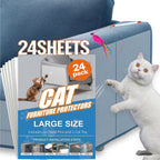 20-Pack Cat Scratch Furniture Couch Protector - Large Size 17x12inch Sofa Protectors Tape from Anti Cats Claws Scratching , Chair Corner Guards Cover for Cat Stop Scratching with 50 Twist Pins and Toy - Image 9