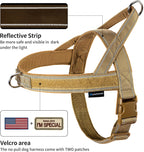 Annchwool escape proof dog harness side angle emphasizing the soft padded handle and adjustable straps.
