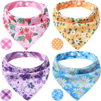 PAWCHIE Dog Cooling Bandana Small, 4 Packs Ice Cool Pet Triangle Scarf Bibs Reversible Styles, Summer Adjustable with Two Snaps, Kerchief Set Accessories for Dogs, Puppy, Cats - Image 11
