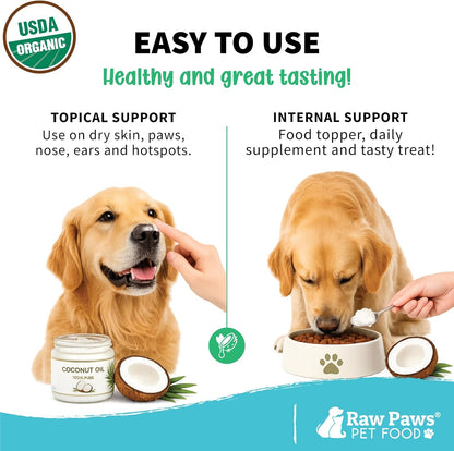 Edible Raw Paws coconut oil supplement being served on a spoon to a cat for hairball support