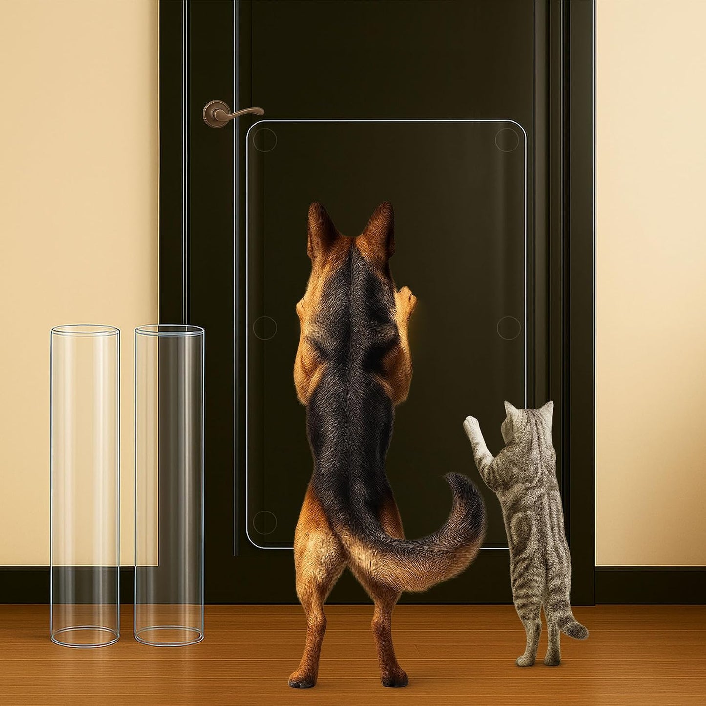 Lupvar dog scratch protectors 2 pack clear door guard