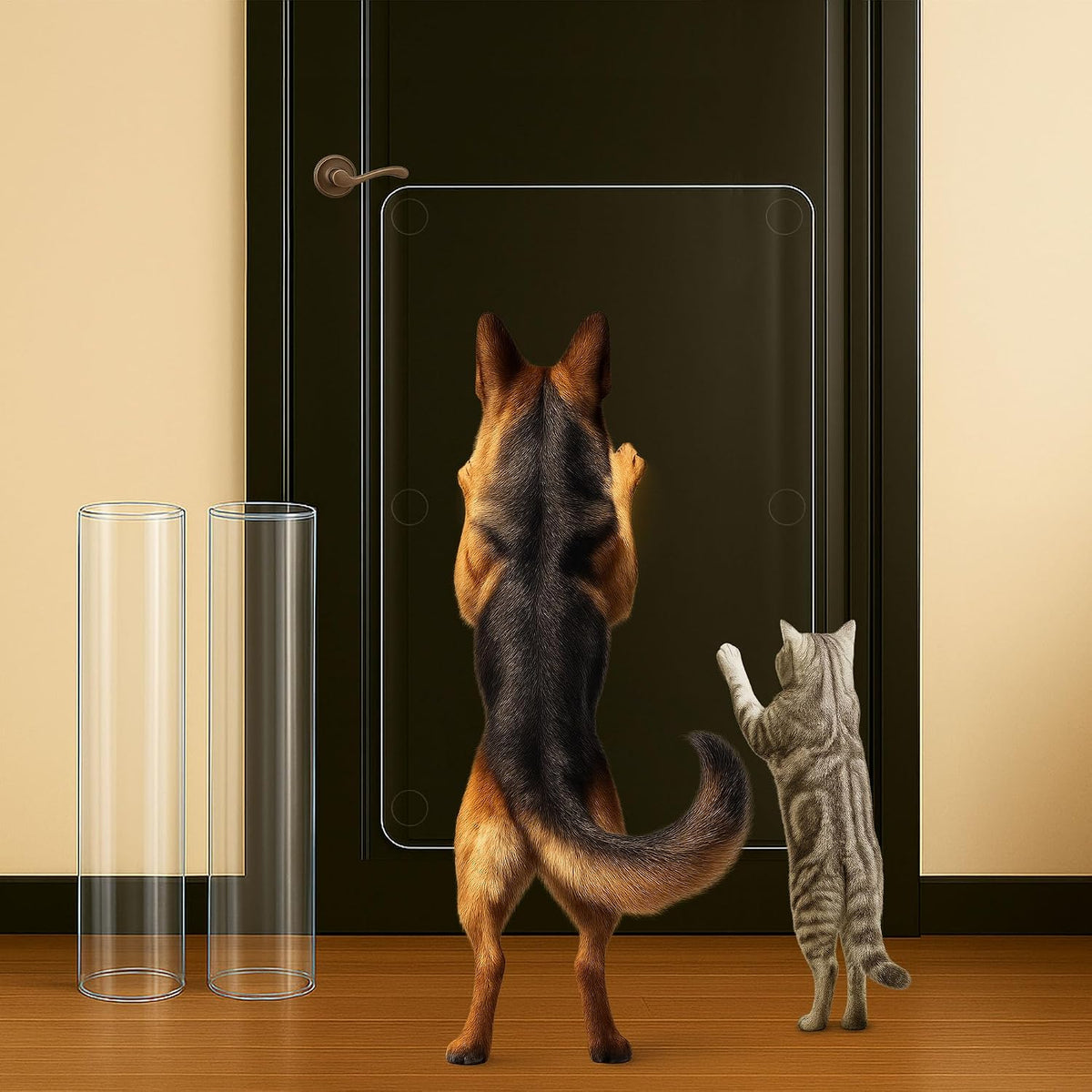 Lupvar dog scratch protectors 2 pack clear door guard